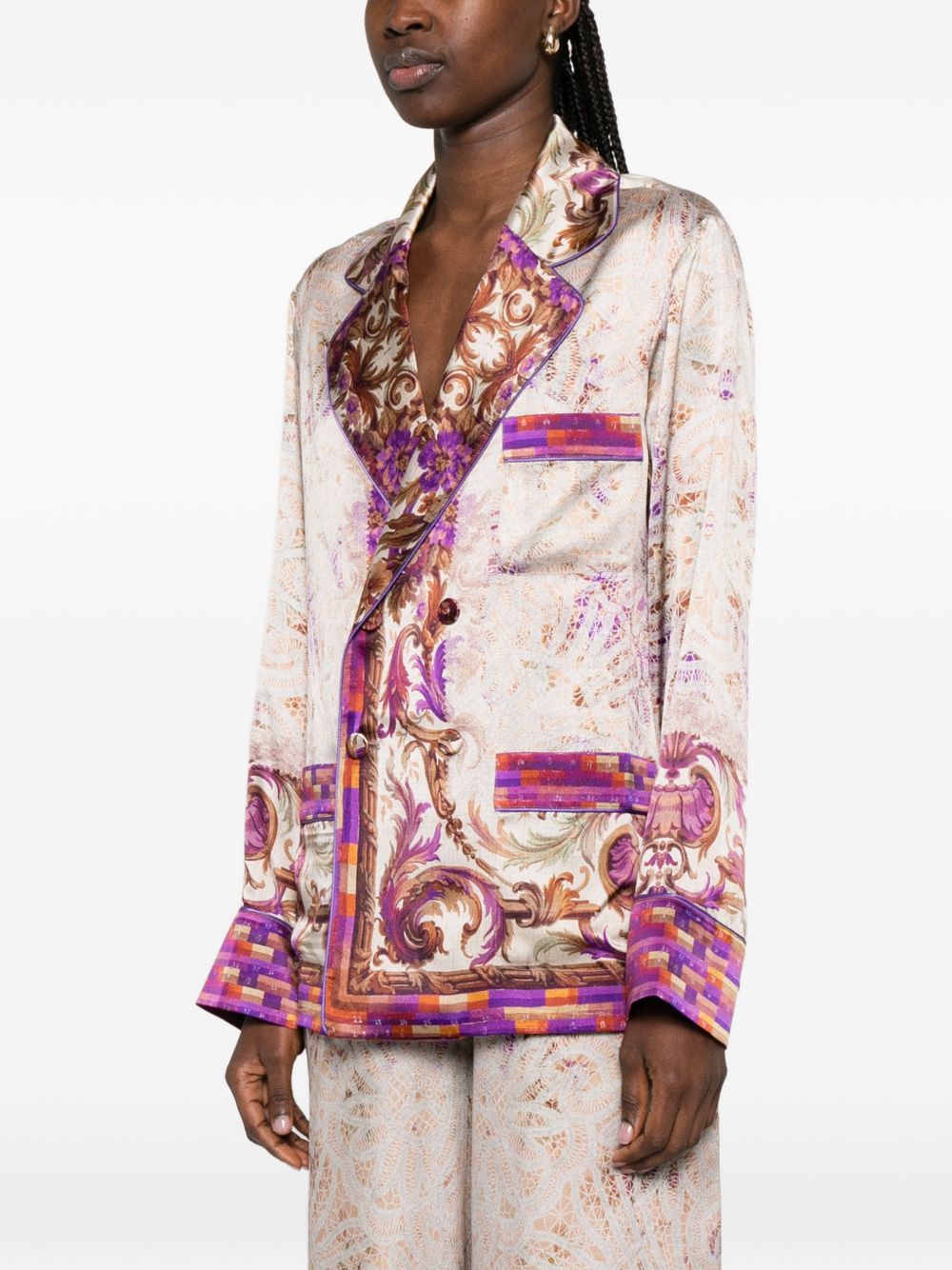 Pierre Louis Mascia Women's Printed Silk Jacket