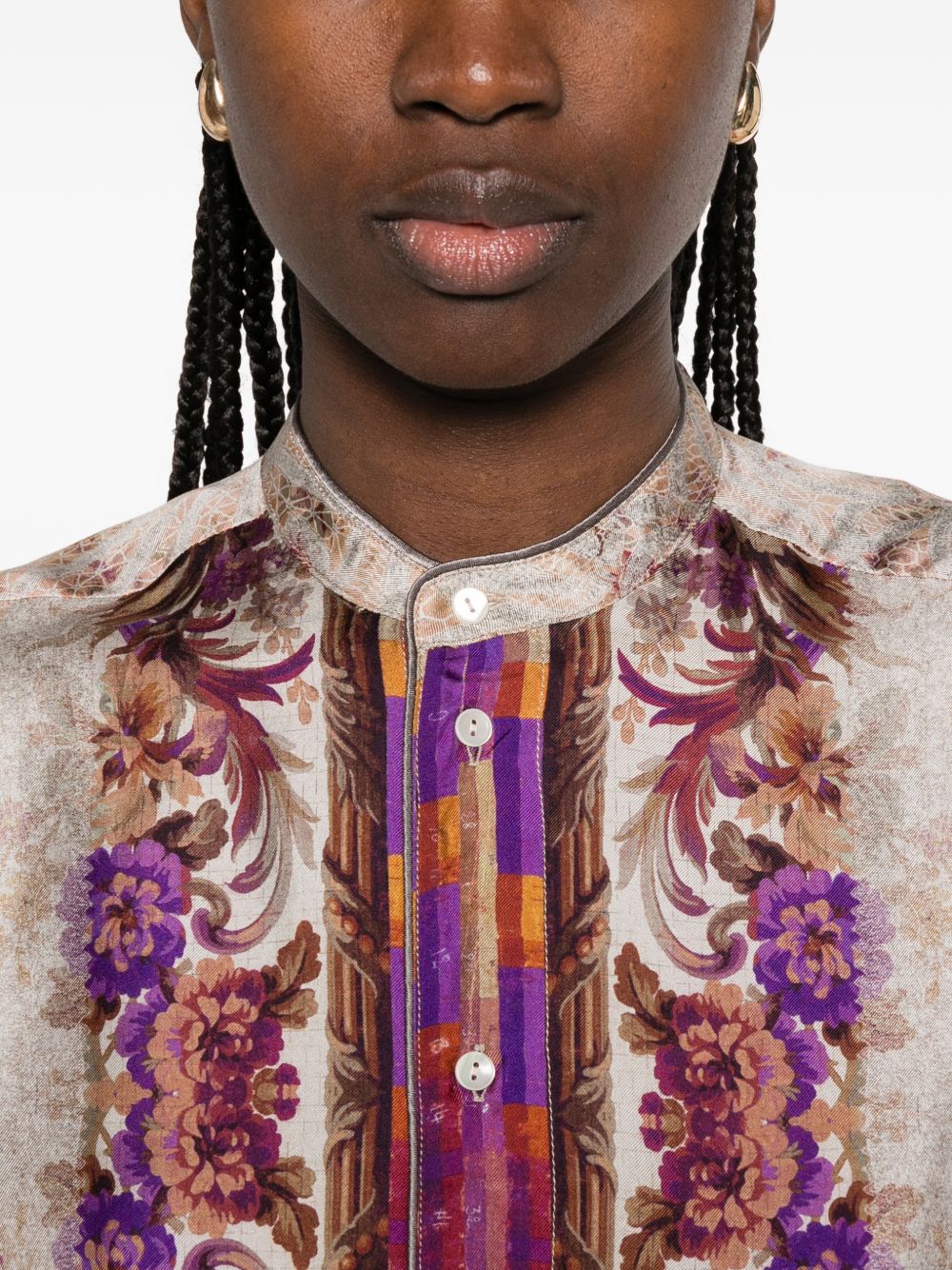 Pierre Louis Mascia Women's Printed Silk Shirt