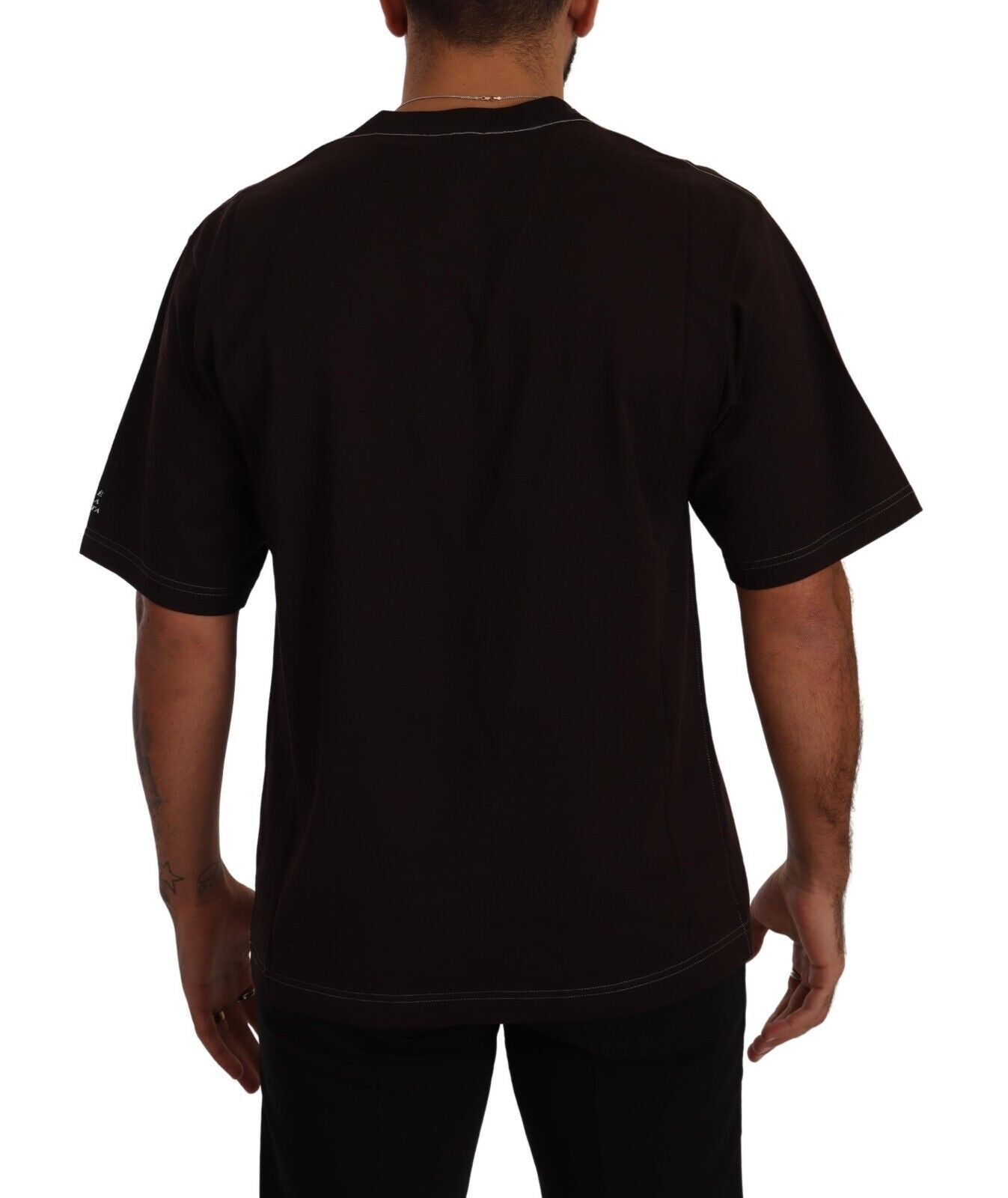 Dolce & Gabbana Bordeaux Cotton L-Amore Print Crewneck Men's T-shirt