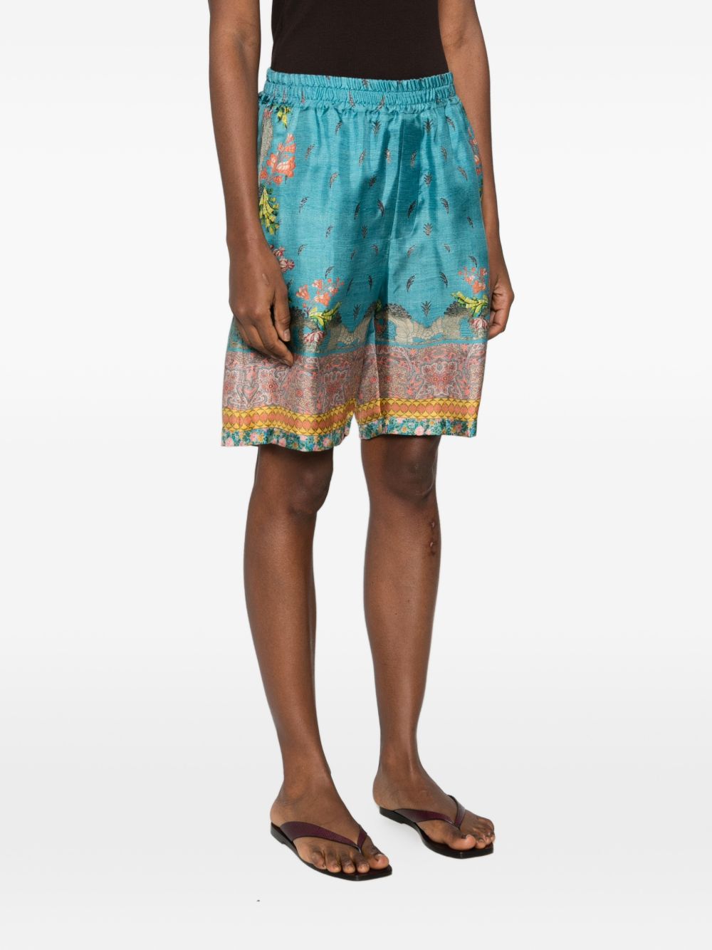 Pierre Louis Mascia Women's Printed Silk Shorts
