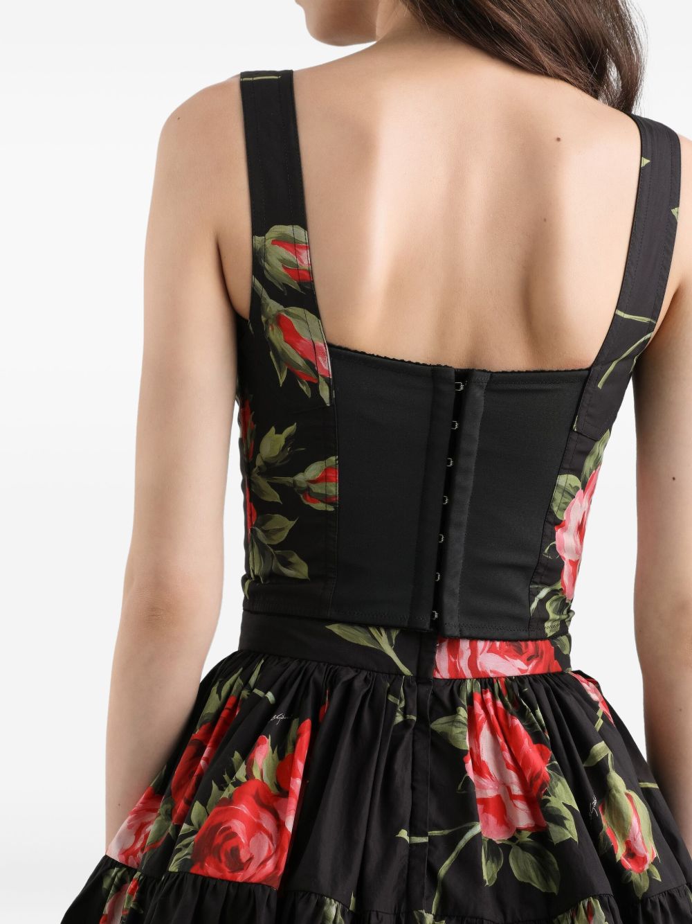 Dolce & Gabbana Women's Roses Bouquet Print Bustier Top