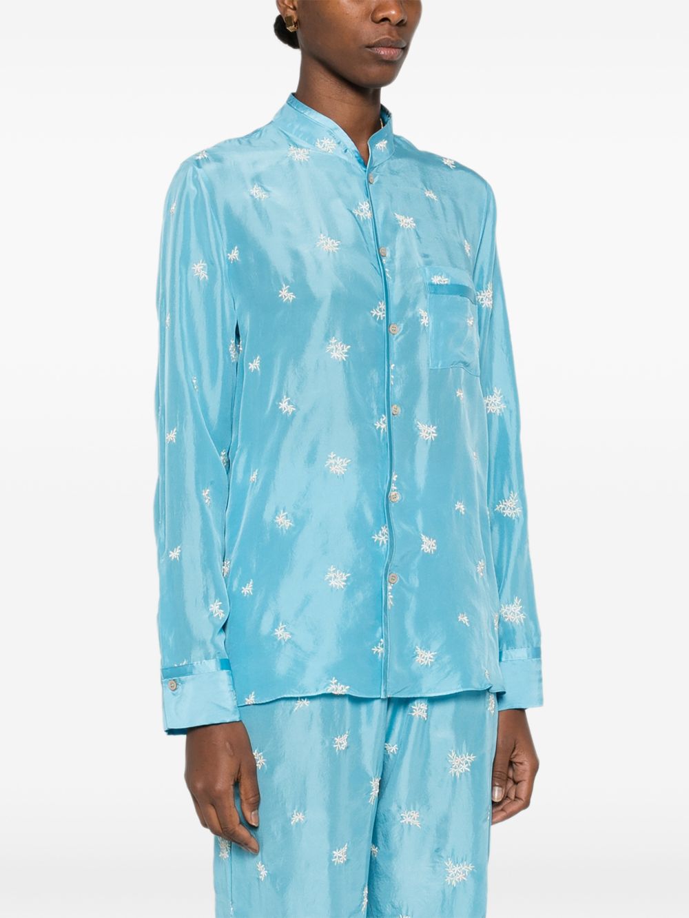 Forte Forte Women's Embroidered Silk Shirt