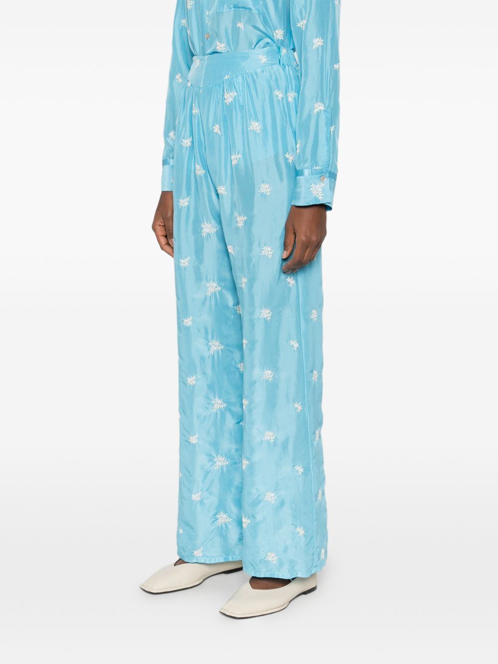 Forte Forte Women's Embroidered Silk Trousers
