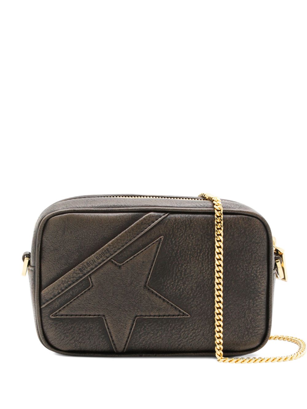 Golden Goose Women's Mini Star Bag In Distressed Dark-Brown Leather With Tone-On-Tone Star