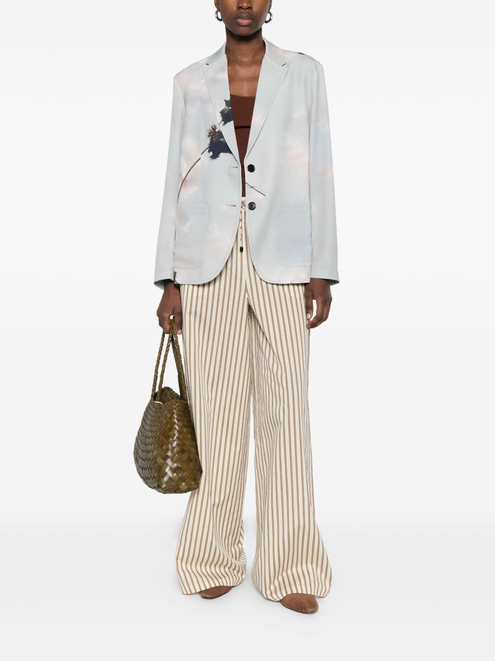 Sissiottostyle Women's Printed Single-Breasted Blazer Jacket