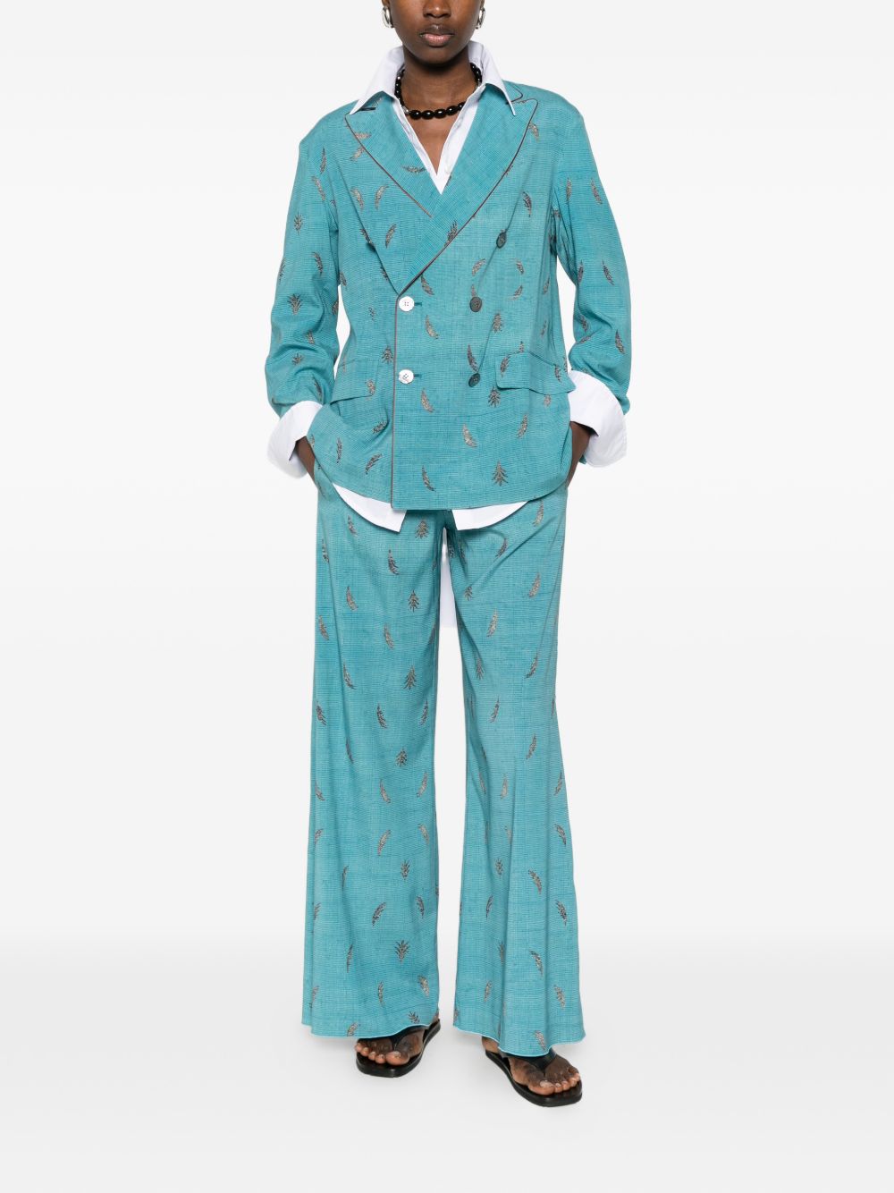 Pierre Louis Mascia Women's Printed Silk Trousers