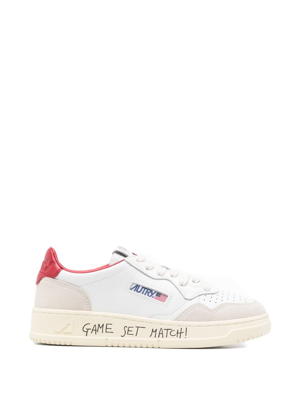 Autry Women's Medalist Low Sneakers In White And Red Leather With Lettering