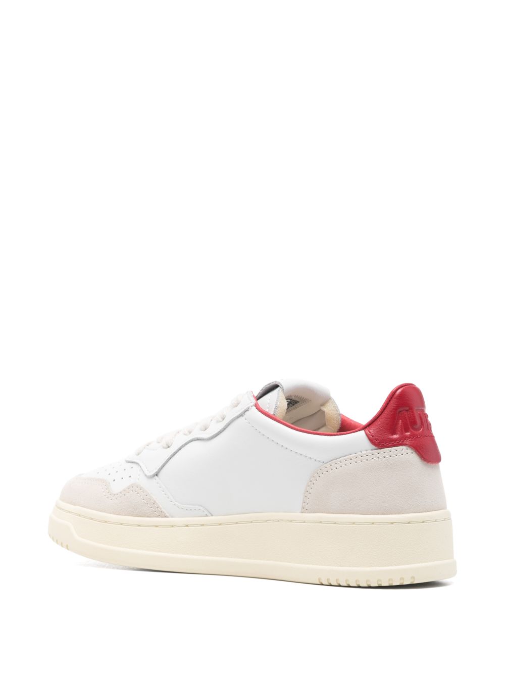 Autry Women's Medalist Low Sneakers In White And Red Leather With Lettering