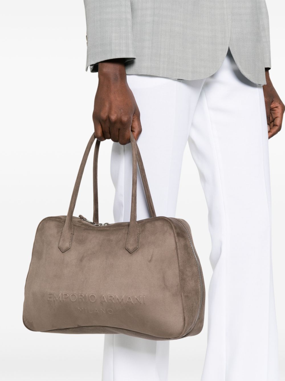 Emporio Armani Women's Eagle Club Capsule Collection Suede-Effect Shoulder Bag
