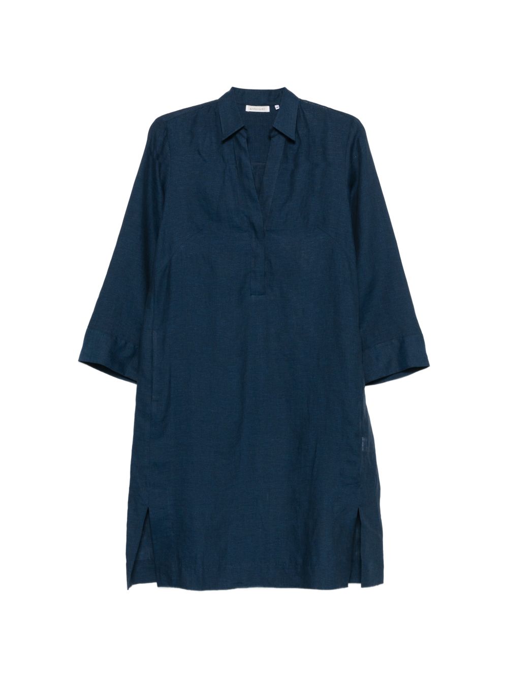 Archivio '67 Women's V-Neck Side Slits Linen Chemisier Dress