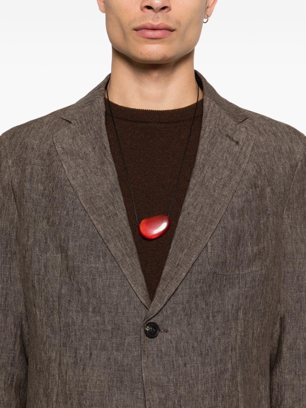 Emporio Armani Men's Linen Single-Breasted Blazer Jacket