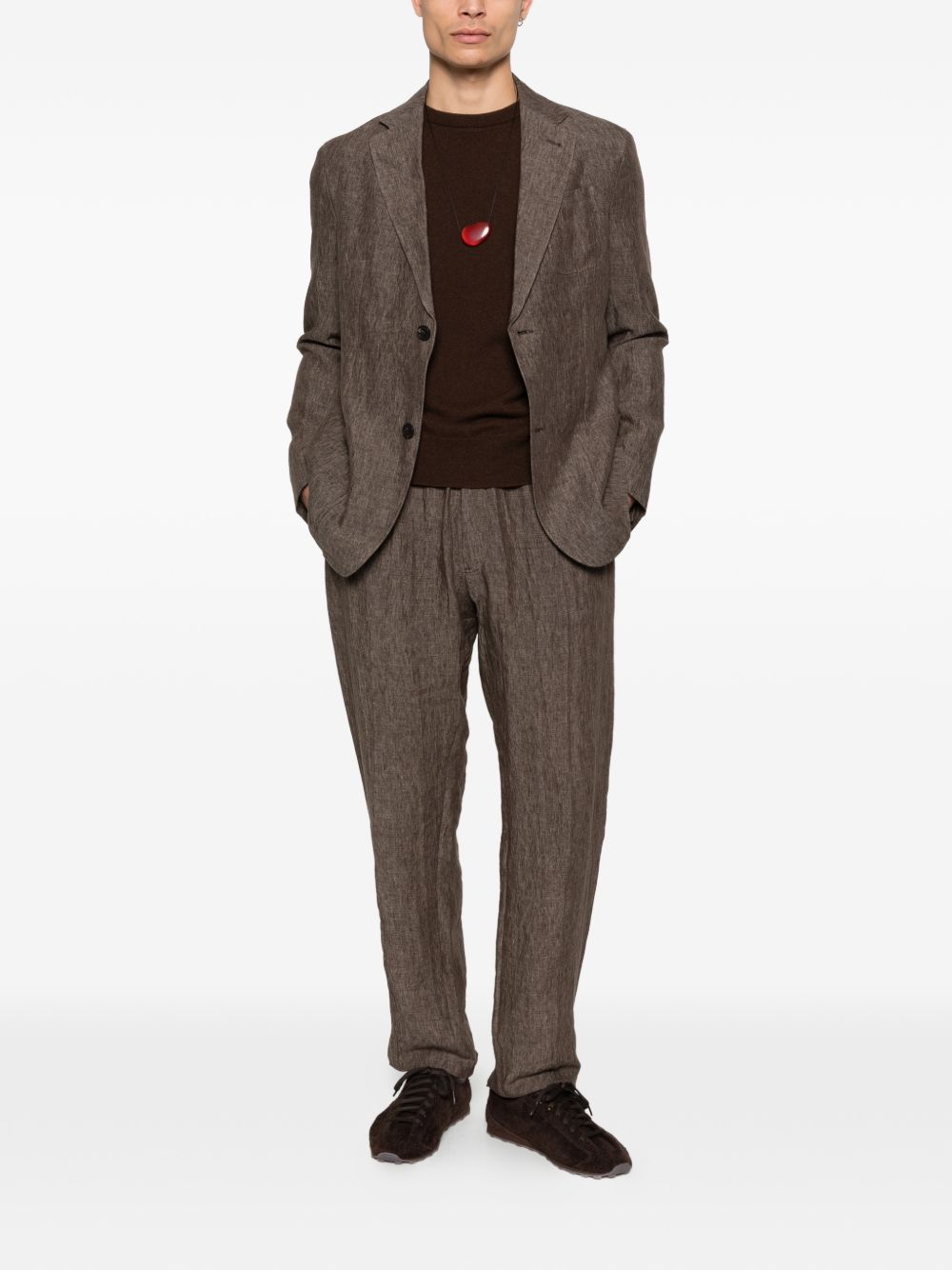 Emporio Armani Men's Linen Single-Breasted Blazer Jacket