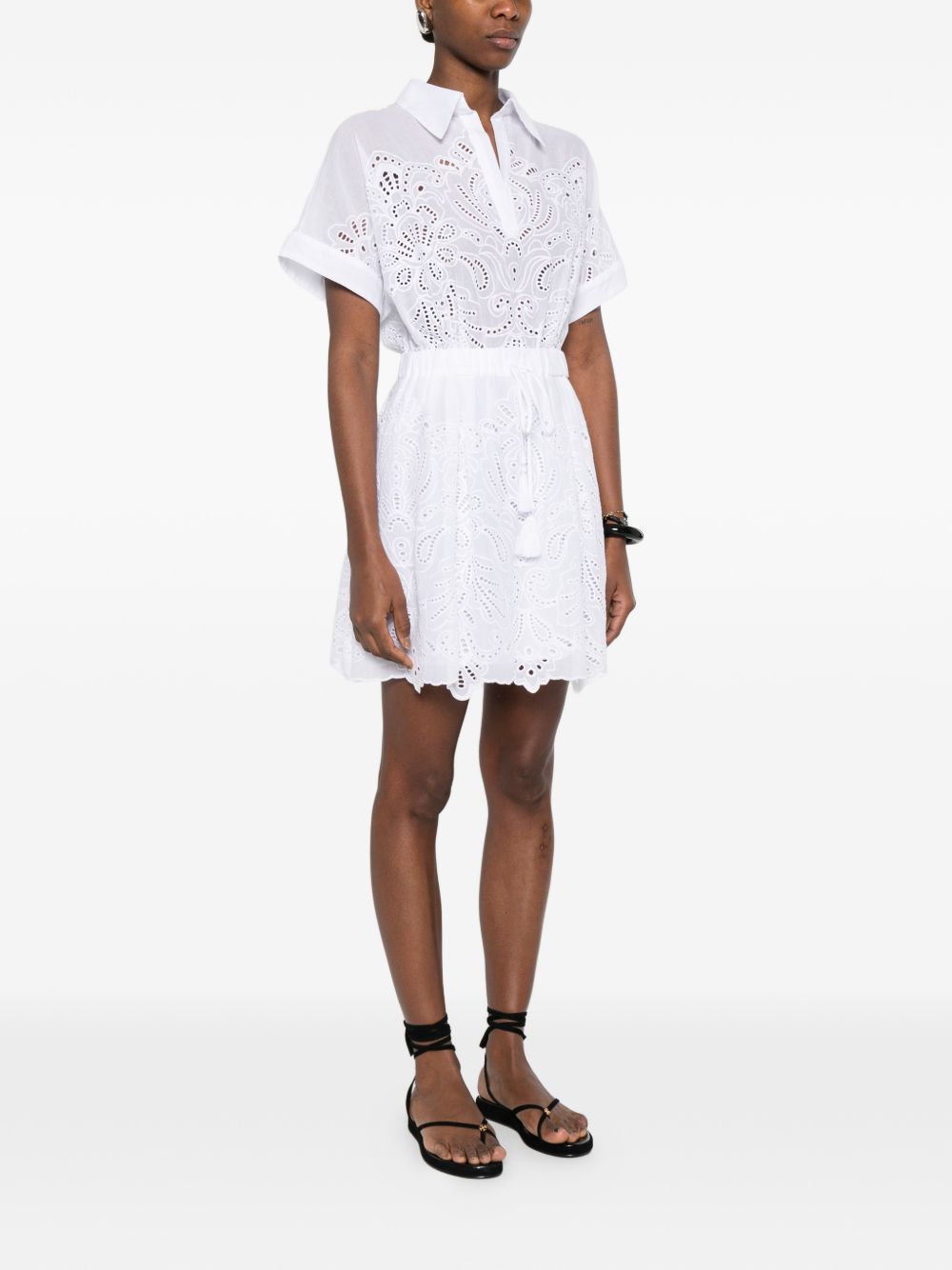 Ermanno Firenze Women's Embroidered Cotton Shirtdress