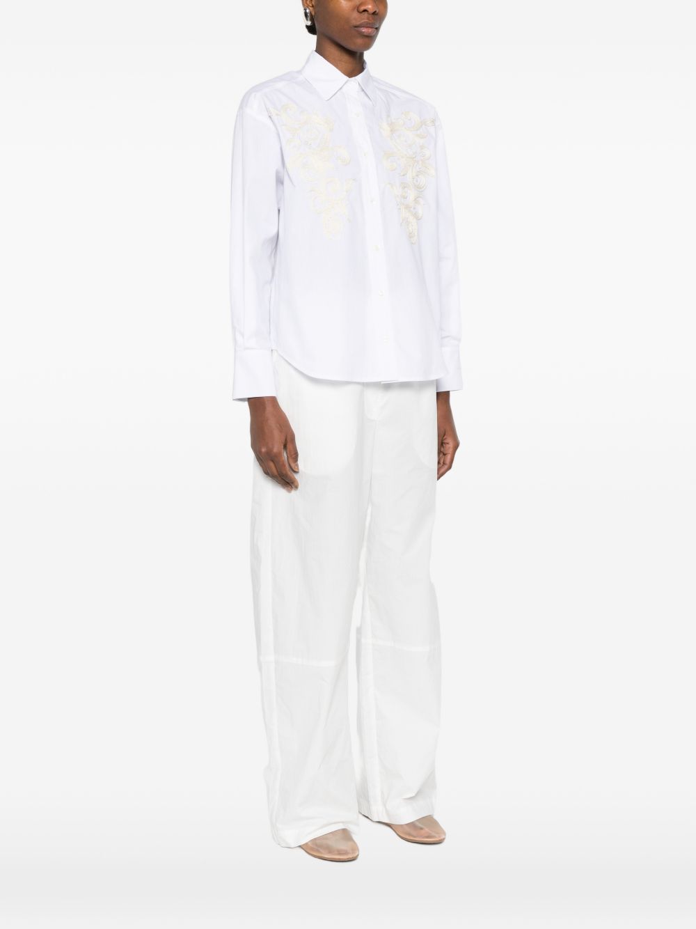 Ermanno Firenze Women's Embroidered Cotton Shirt