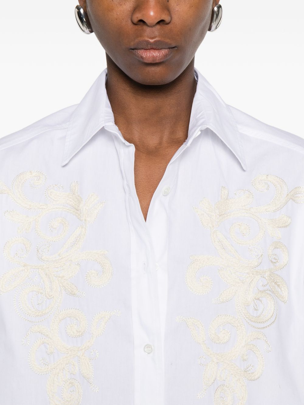 Ermanno Firenze Women's Embroidered Cotton Shirt