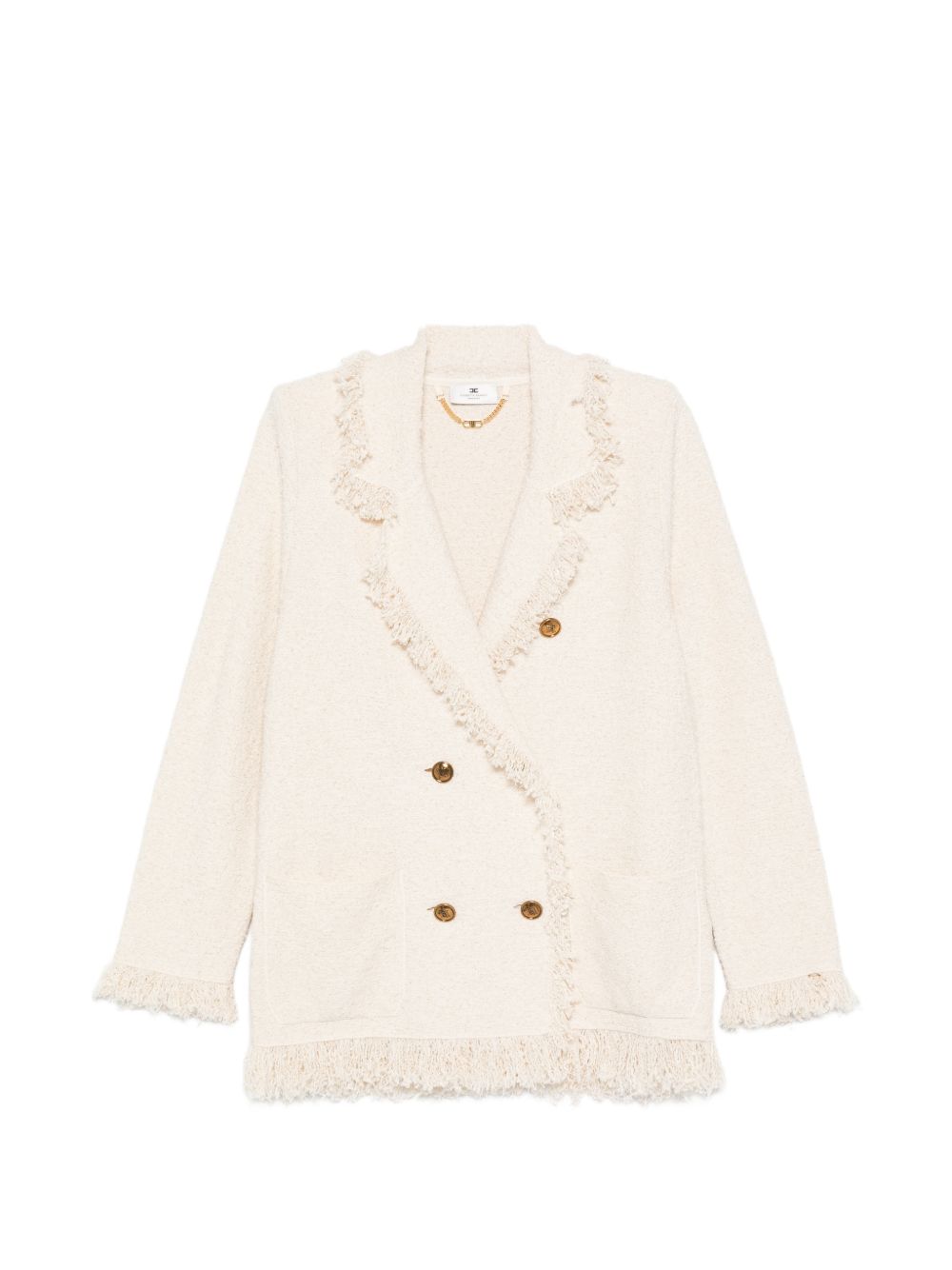 Elisabetta Franchi Women's V-Neck Patch Pockets Cotton Double-Breasted Jacket