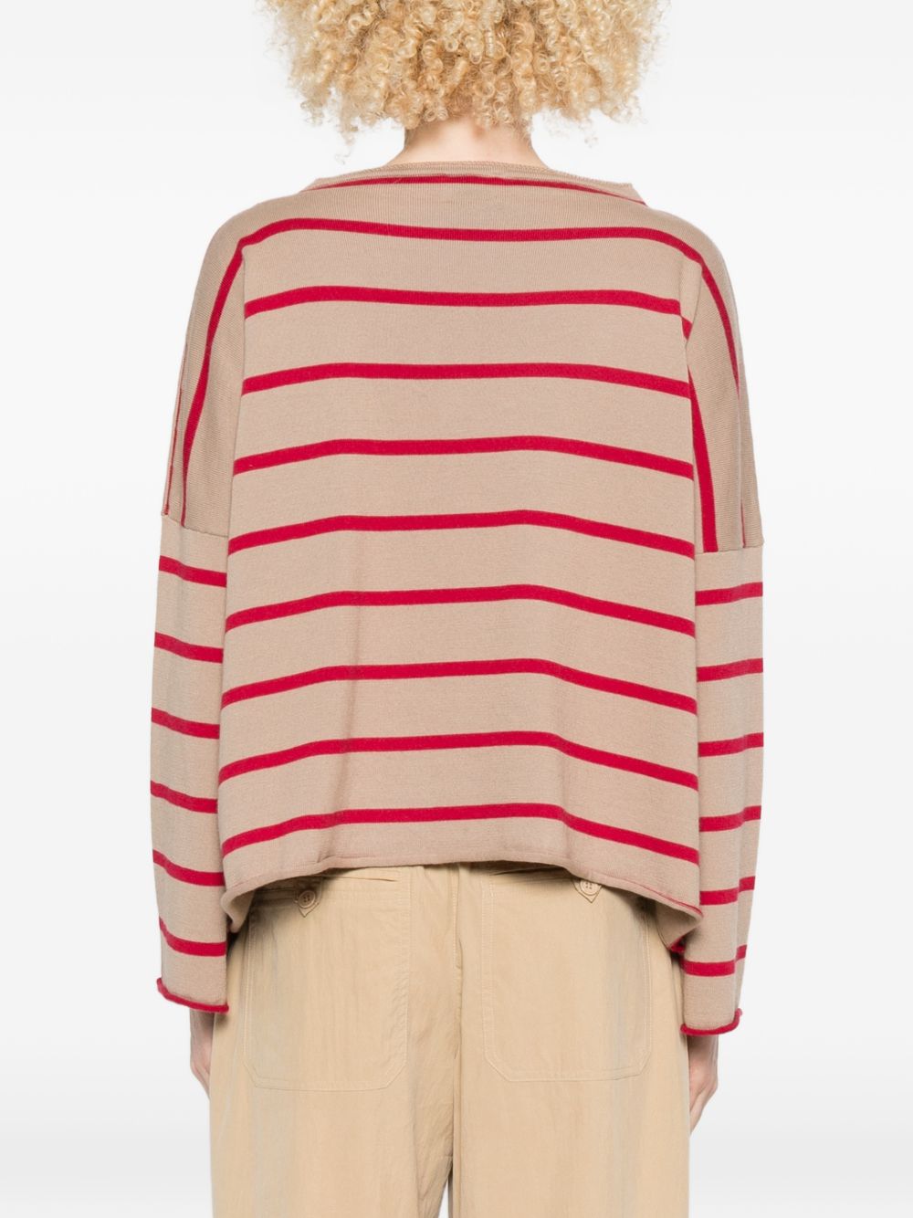 Beyou Women's Cashmere And Cotton Striped Sweater
