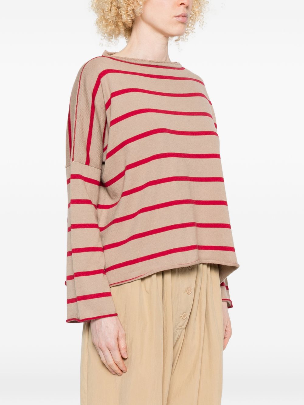 Beyou Women's Cashmere And Cotton Striped Sweater