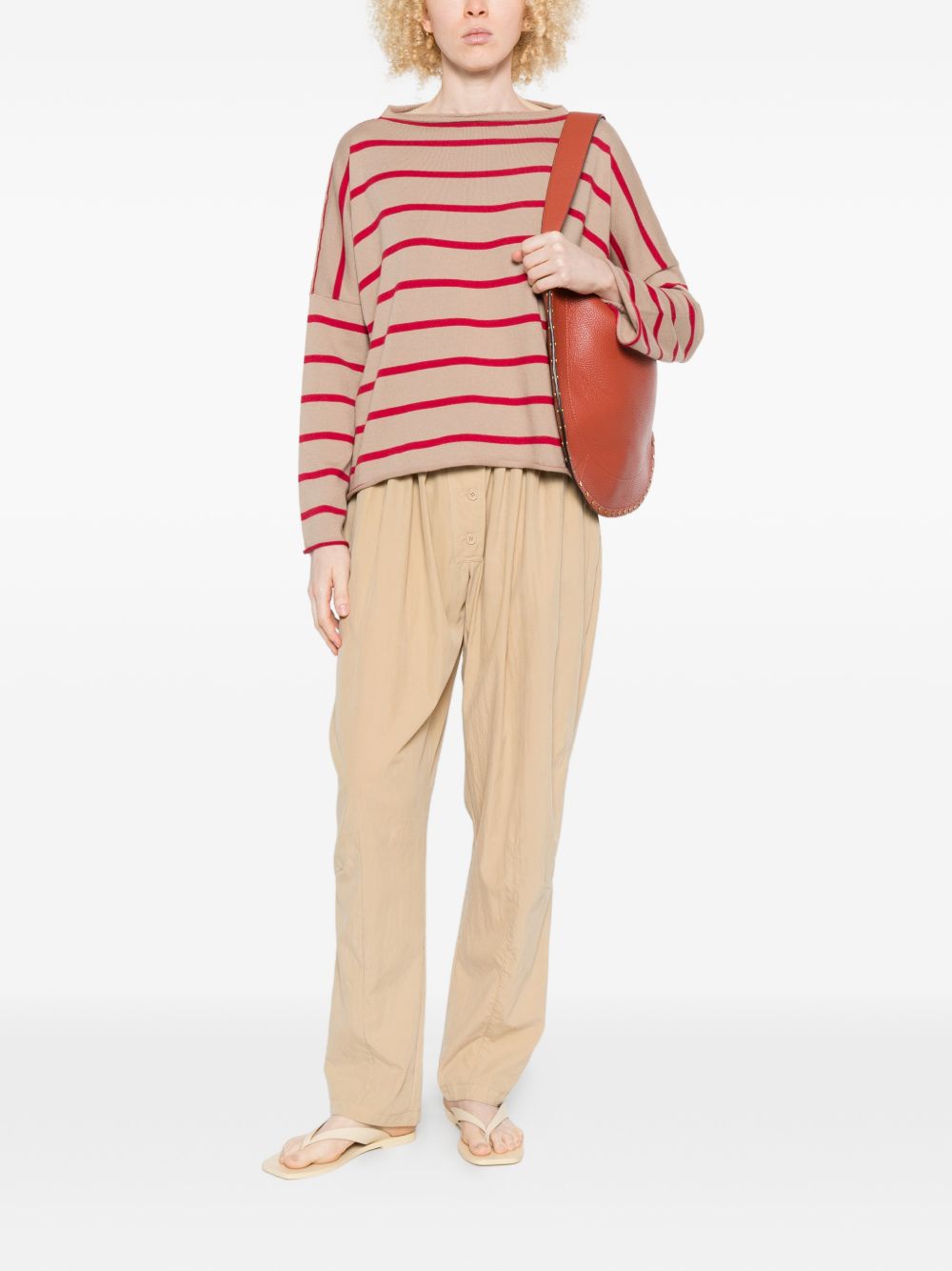 Beyou Women's Cashmere And Cotton Striped Sweater