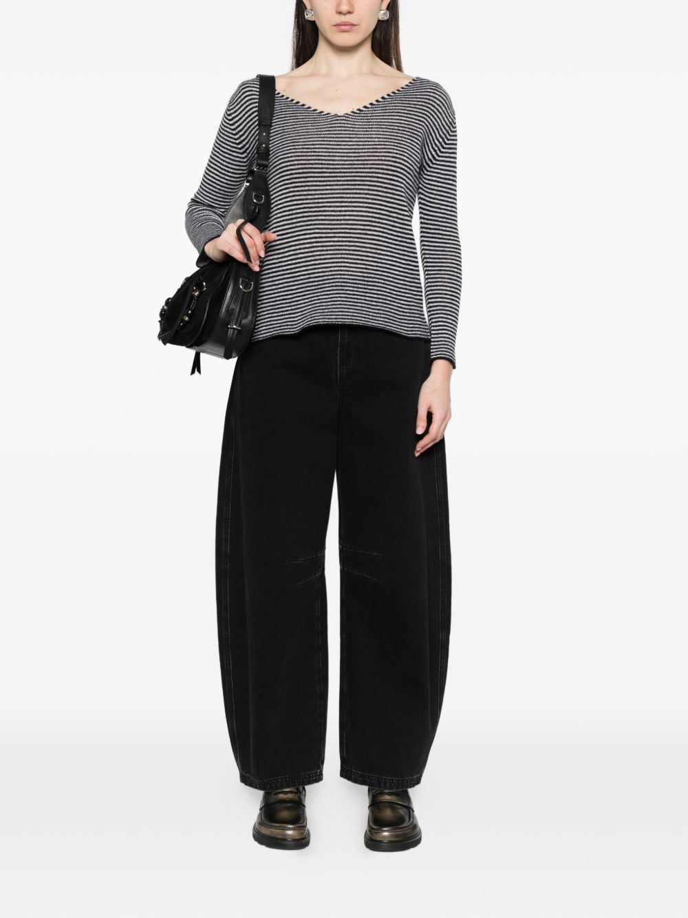 Beyou Women's V-Neck Long Sleeves Cashmere V-Necked Sweater