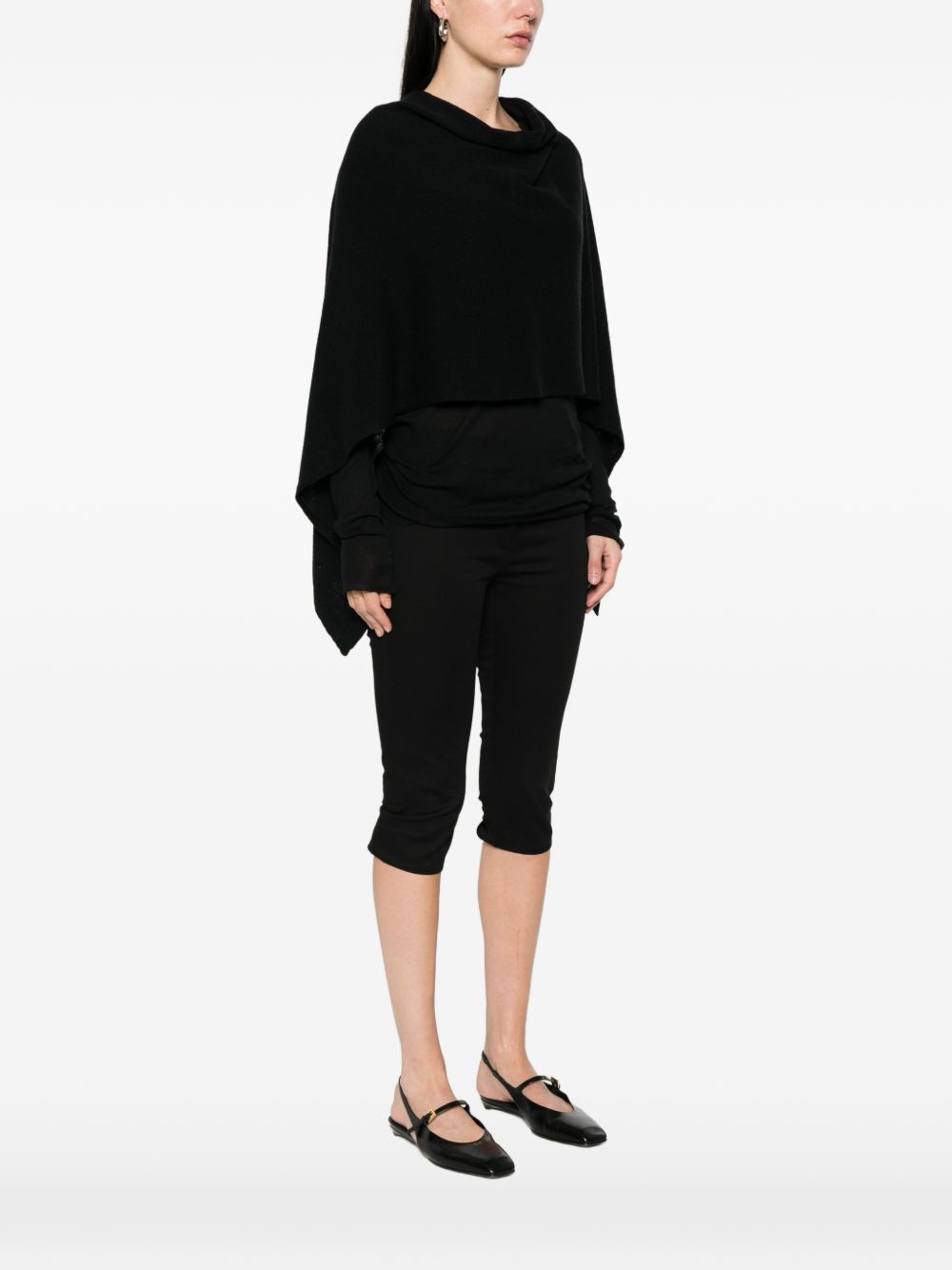 Beyou Women's V-Neck Cashmere Cashmere Poncho
