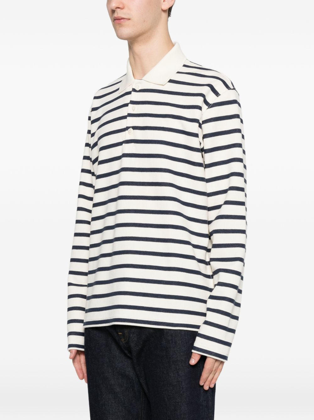Junya Watanabe Men's Striped Cotton Polo Shirt
