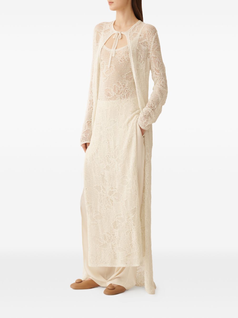 Fabiana Filippi Women's Crochet Long Cardigan