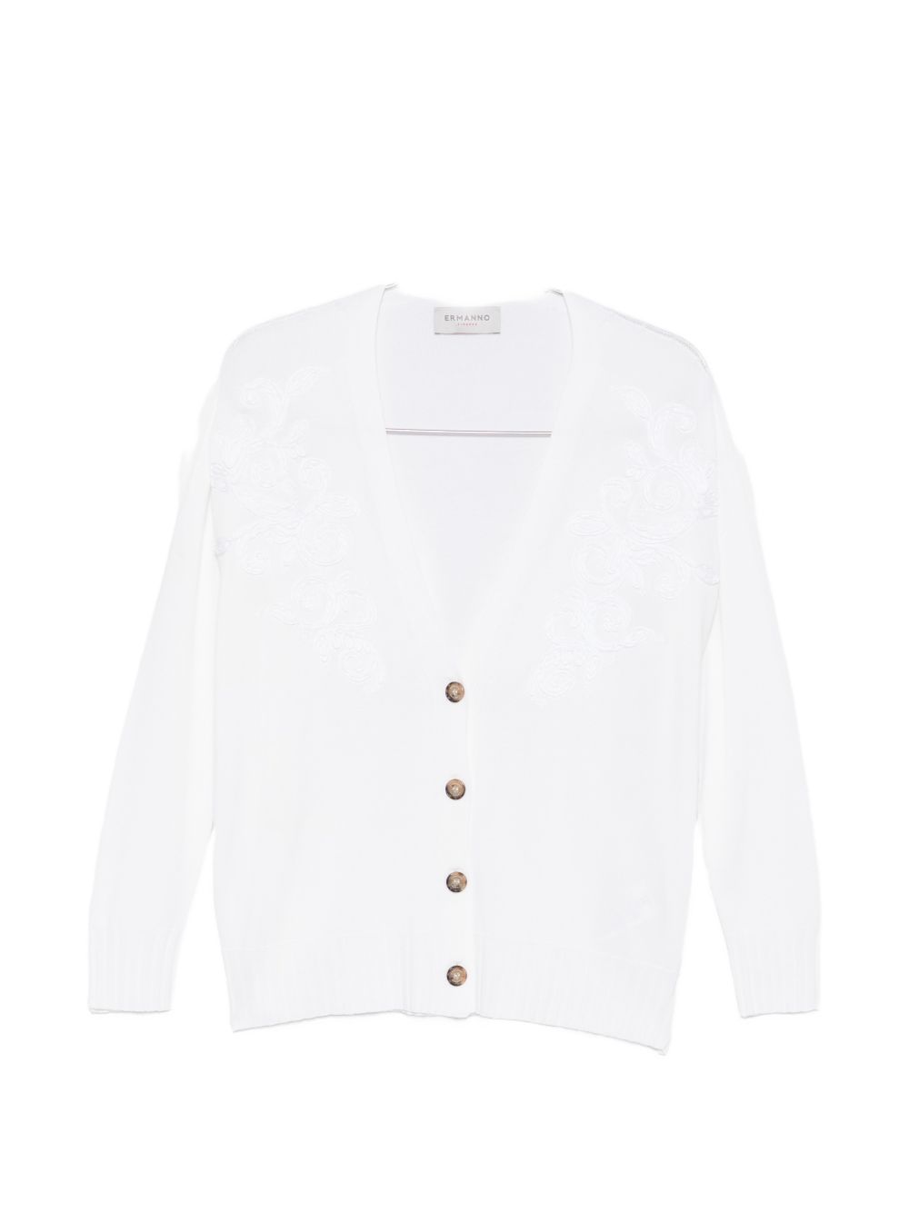 Ermanno Firenze Women's V-Neck Cotton Blend V-Necked Cardigan