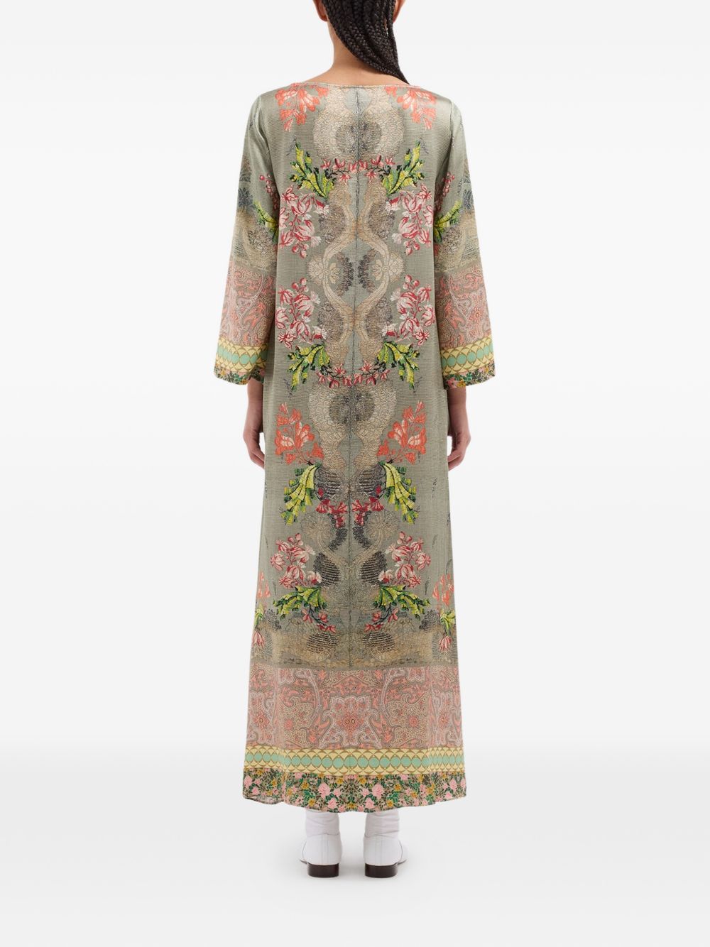 Pierre Louis Mascia Women's A-Line Silhouette Printed Silk Dress