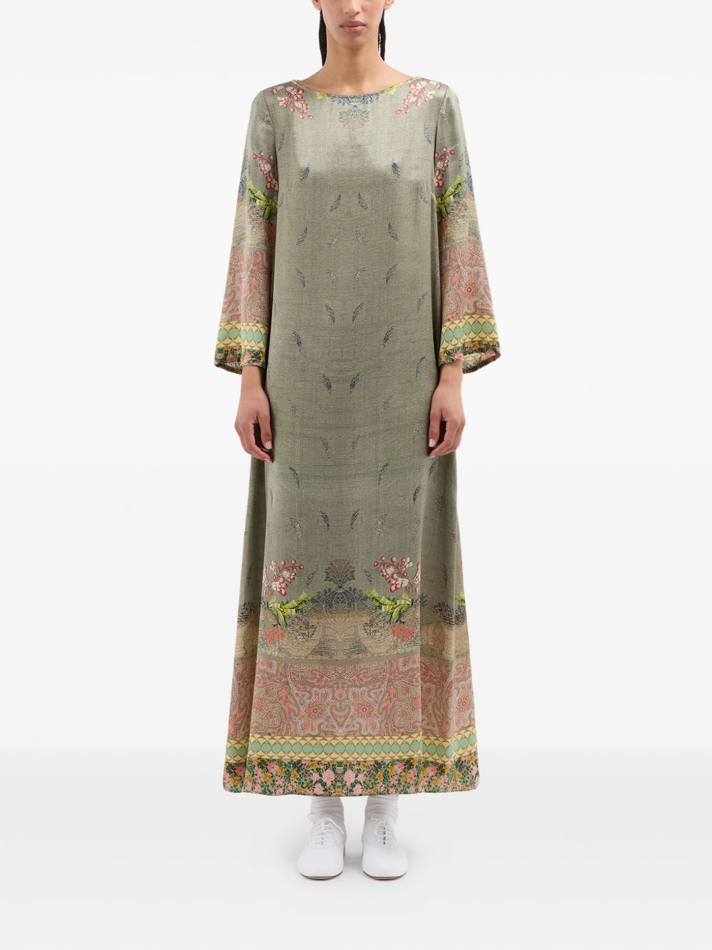 Pierre Louis Mascia Women's A-Line Silhouette Printed Silk Dress