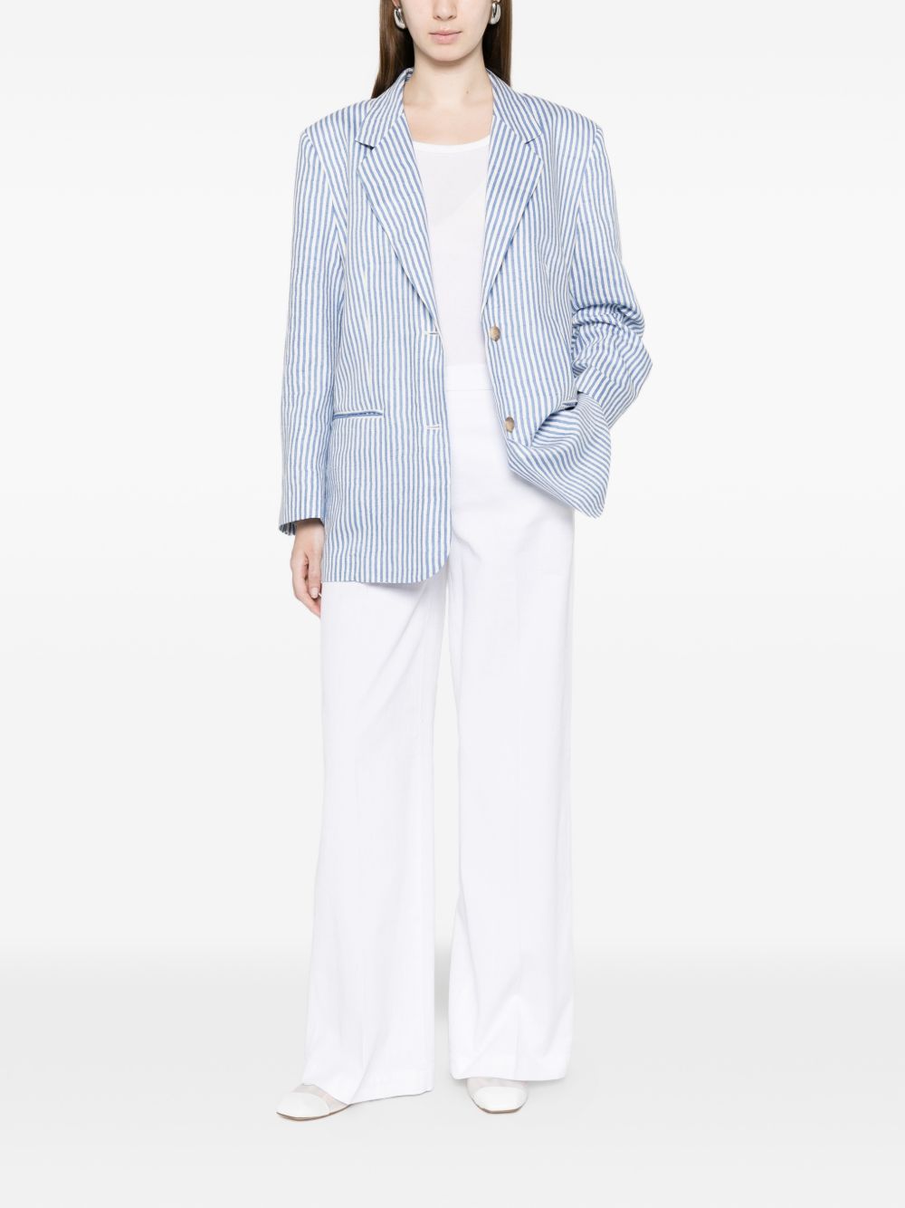 White Sand Women's Linen Blend Single-Breasted Jacket