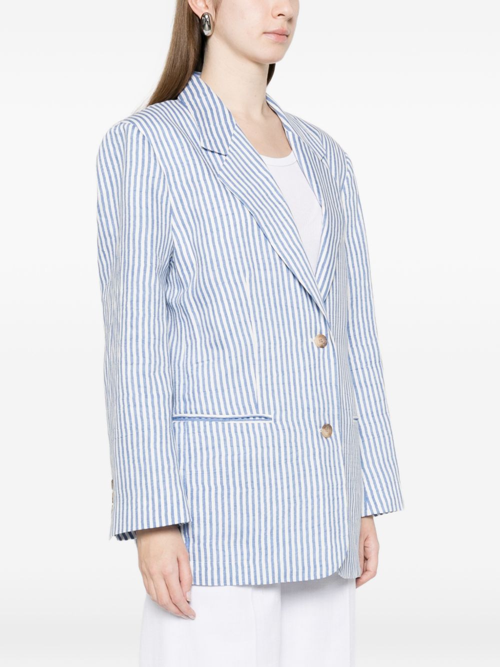 White Sand Women's Linen Blend Single-Breasted Jacket