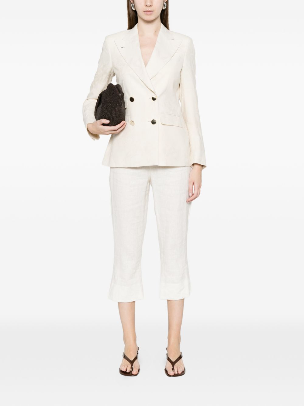 L.B.M. 1911 Women's Linen Blend Double-Breasted Jacket