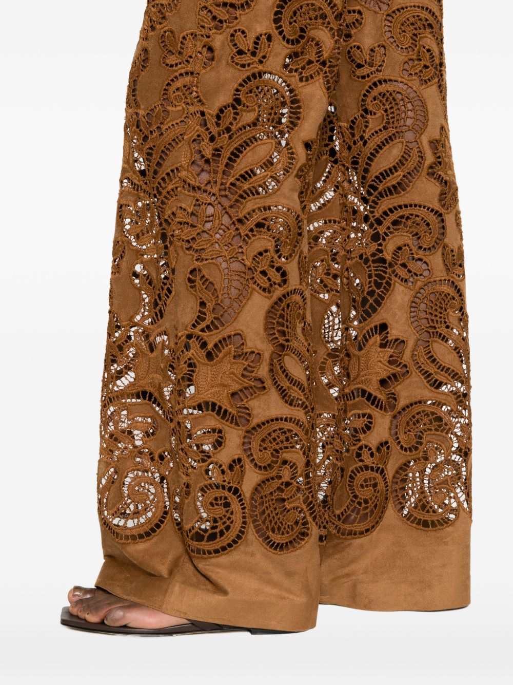 Ermanno Firenze Women's Suede Leather Effect Trousers