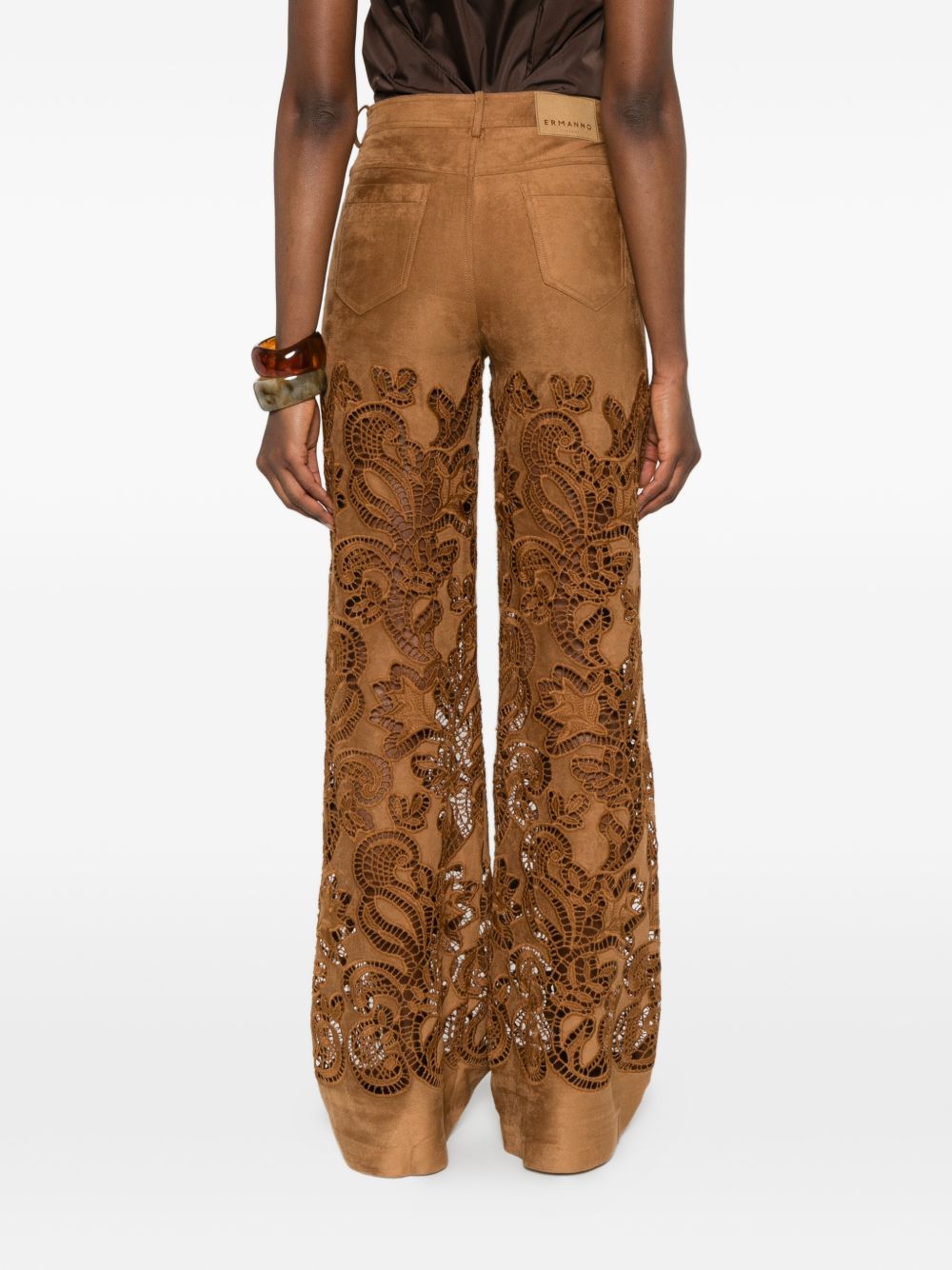 Ermanno Firenze Women's Suede Leather Effect Trousers