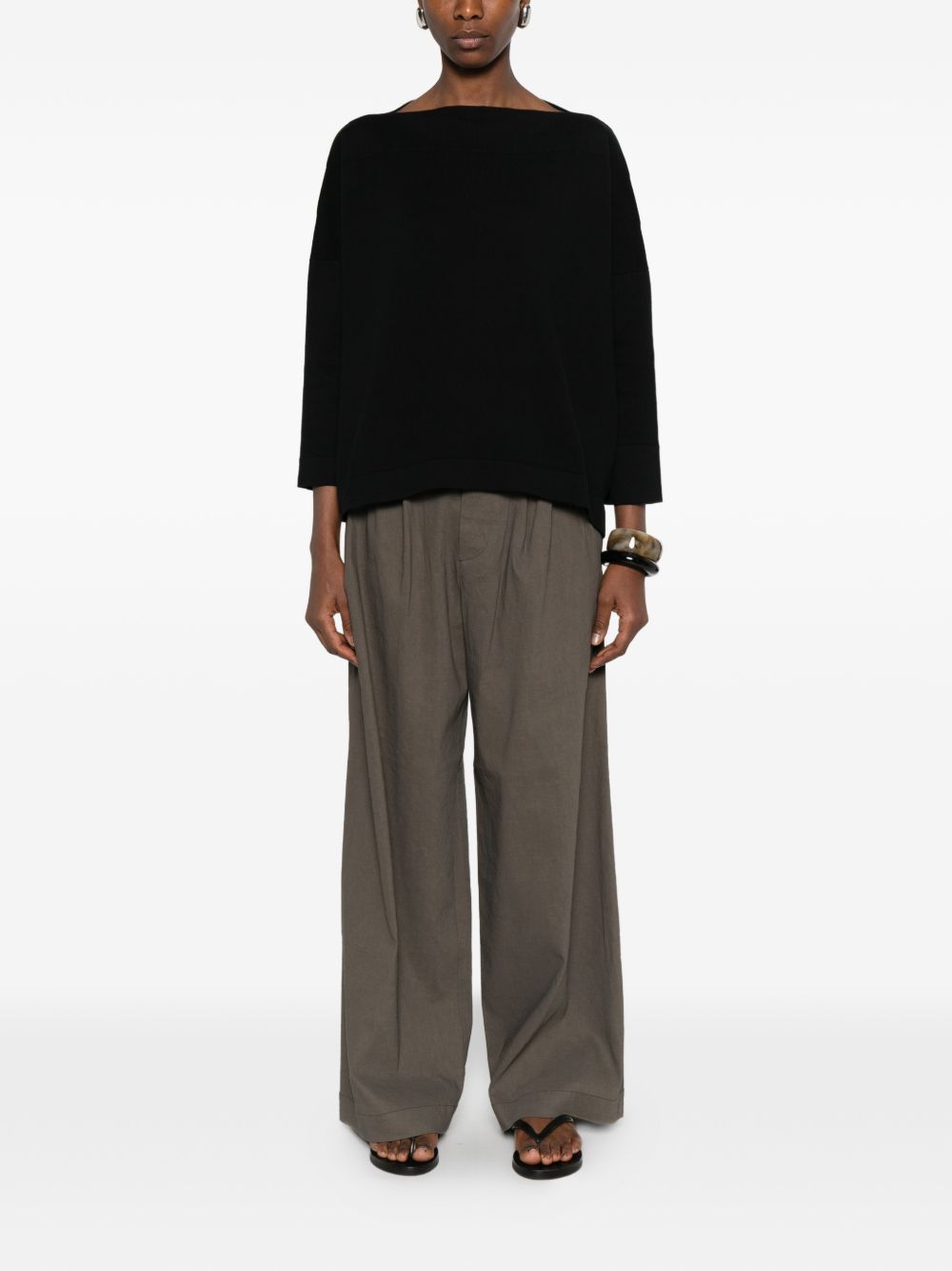 Daniela Gregis Women's Cotton Boat-Neck Sweater