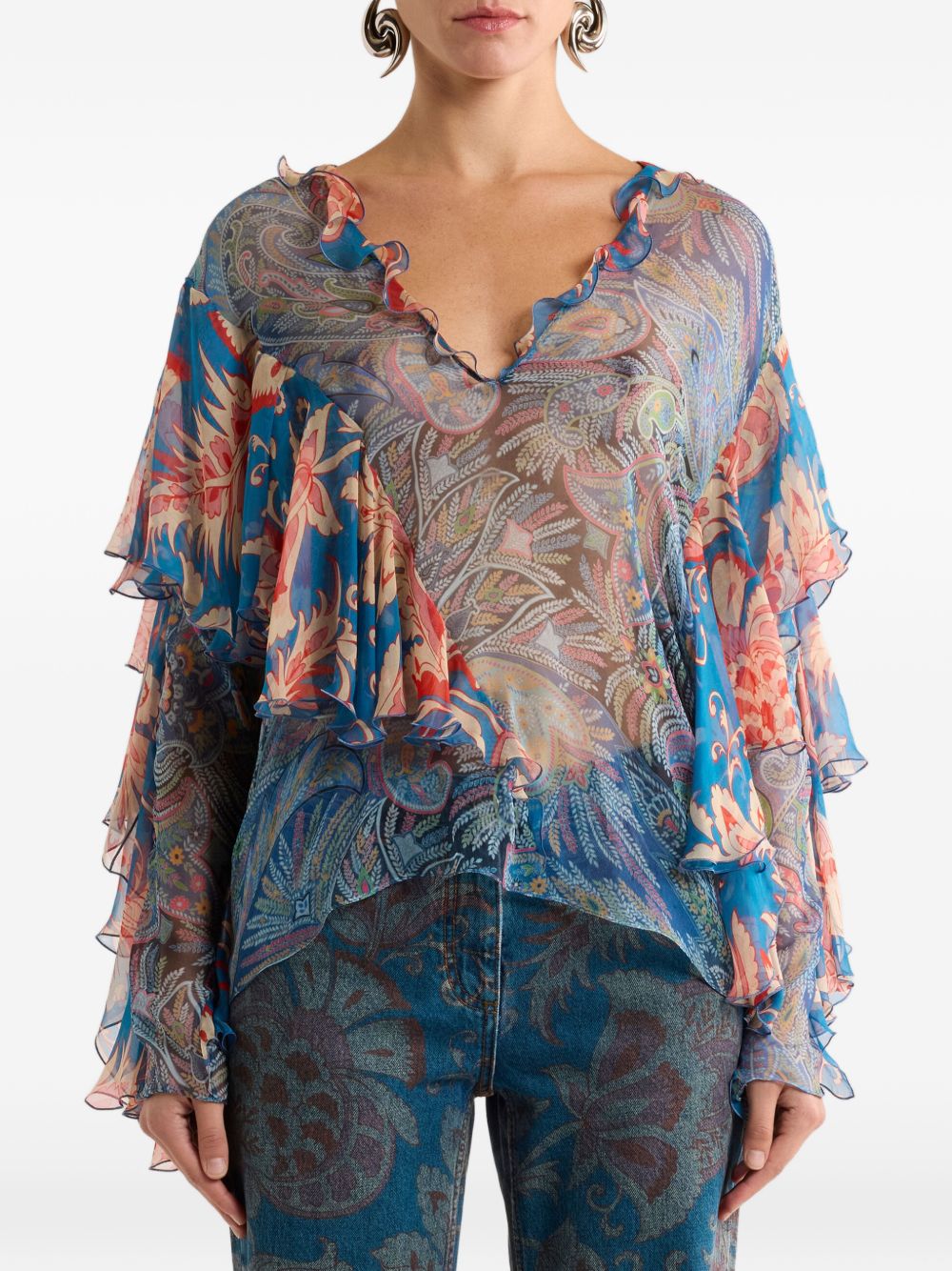Etro Women's Printed Silk Blouse