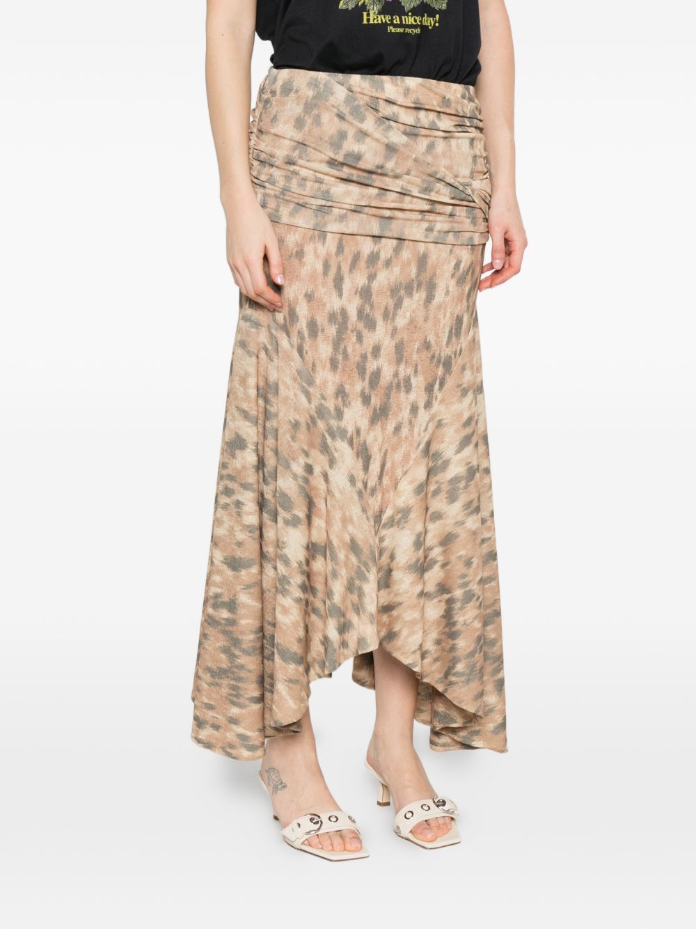 Ganni Women's Printed Cotton Skirt