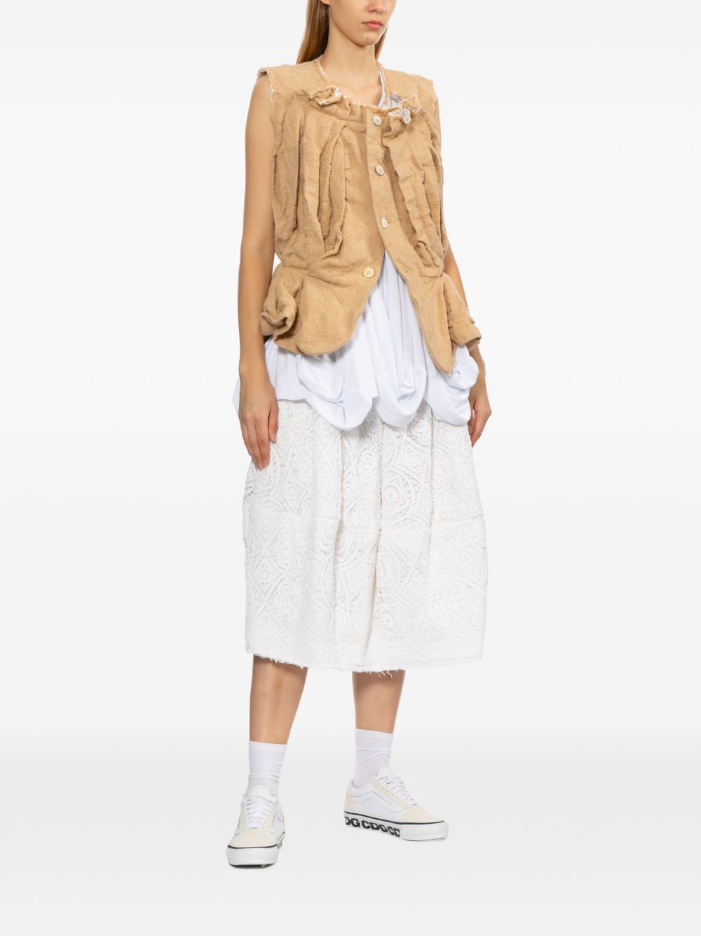 Comme Des Garã§Ons Cotton Midi Skirt