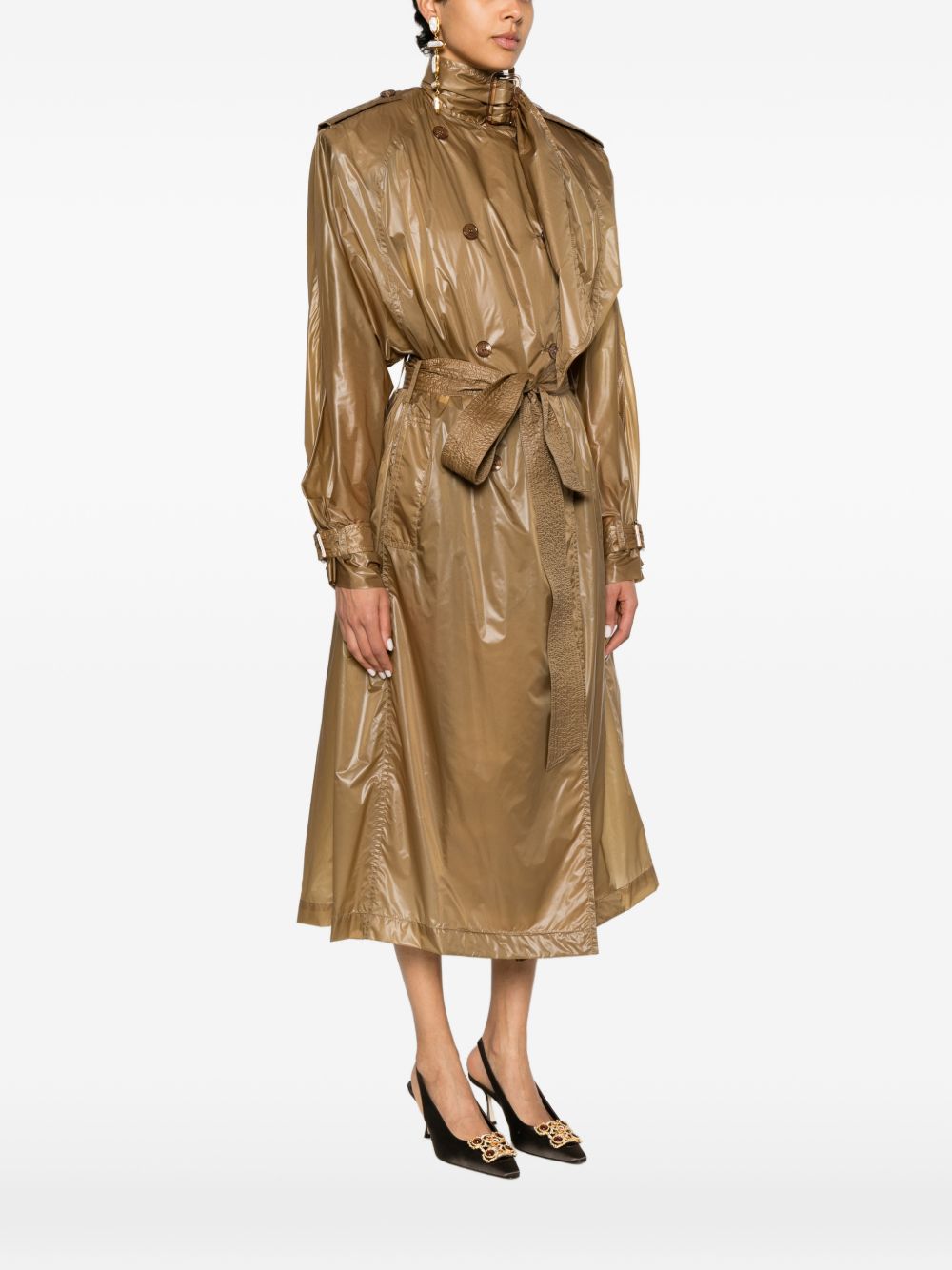Saint Laurent Women's Lavalliã¨Re Double-Breasted Belted Trench Coat