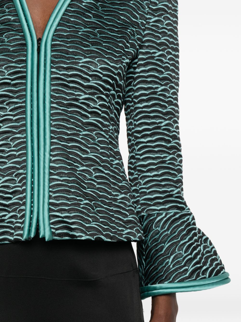 Emporio Armani Women's Wave Pattern Zip-Front Jacket