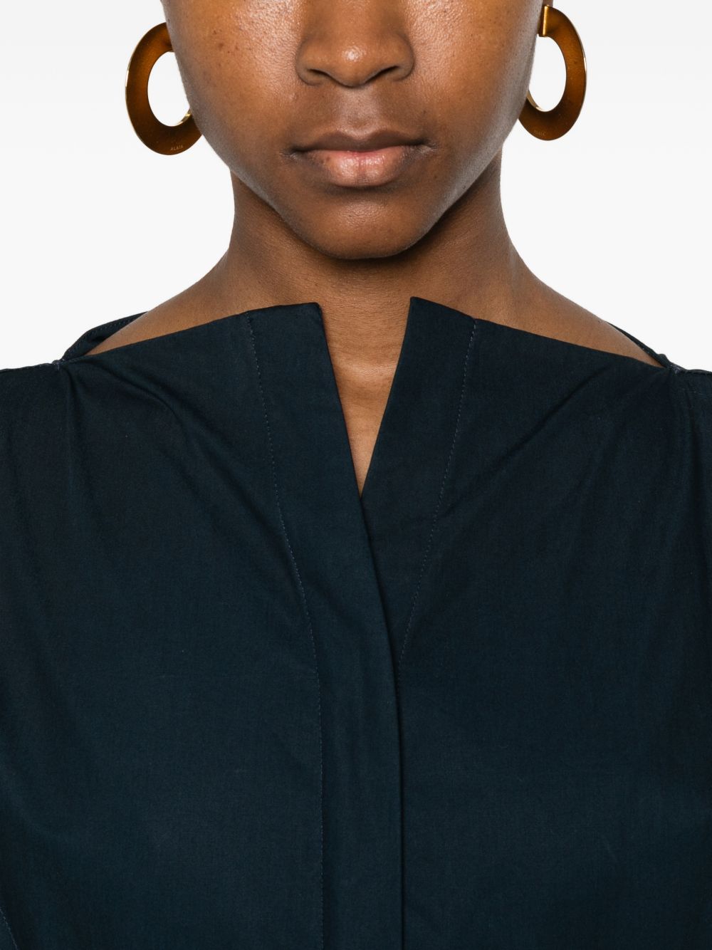Jacquemus Women's V-Neck Button Fastening La Robe Moisson Midi Dress