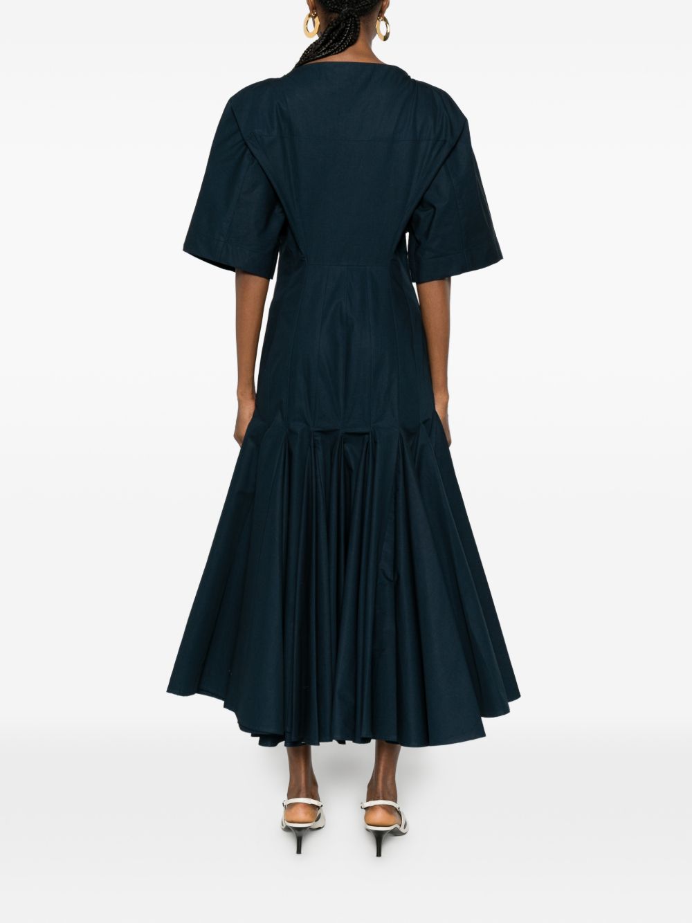Jacquemus Women's V-Neck Button Fastening La Robe Moisson Midi Dress