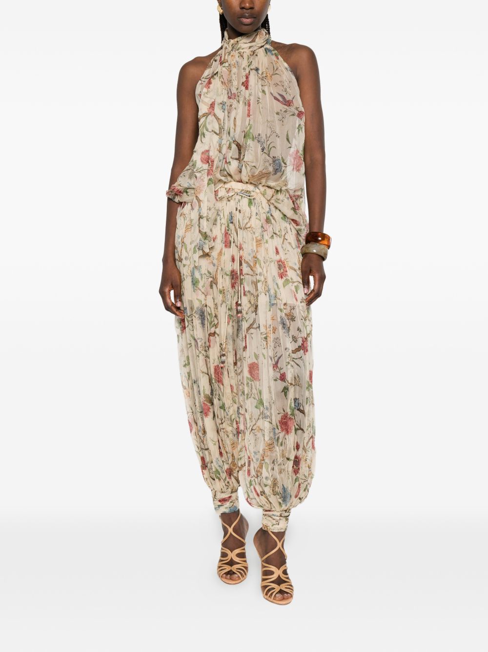 Into The East Women's Printed Silk Trousers