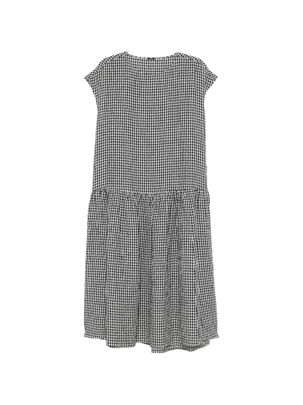 Apuntob Women's Checked Cotton Midi Dress