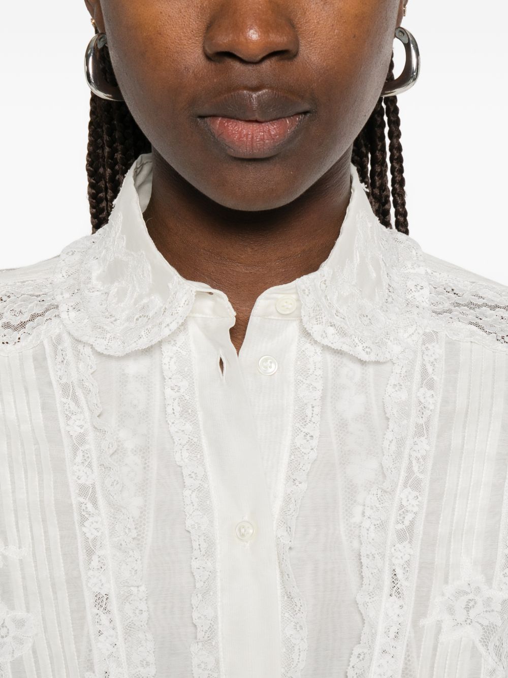 Ermanno Scervino Women's Cotton Silk Embroidered Shirt
