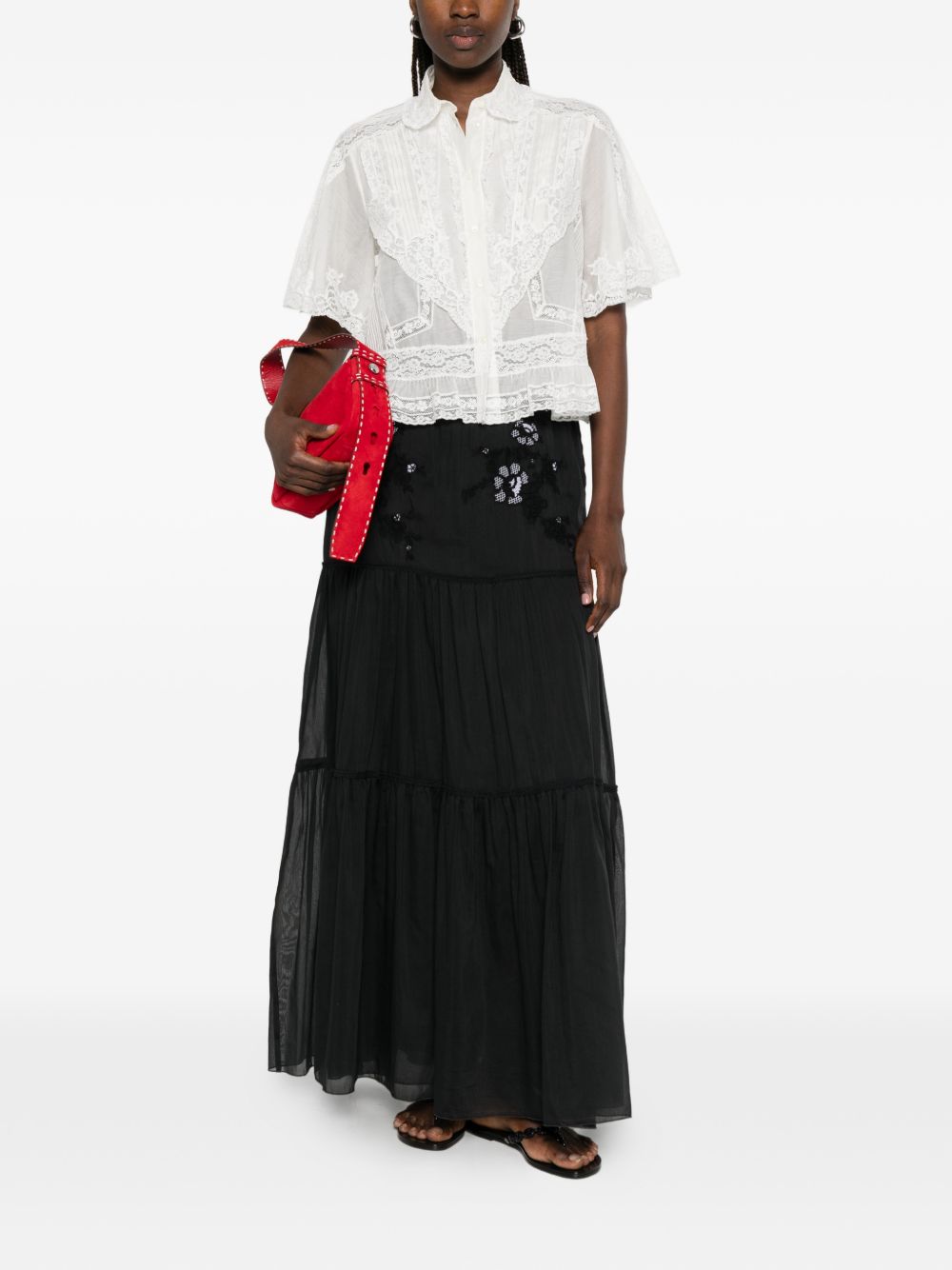 Ermanno Scervino Women's Cotton Silk Embroidered Shirt