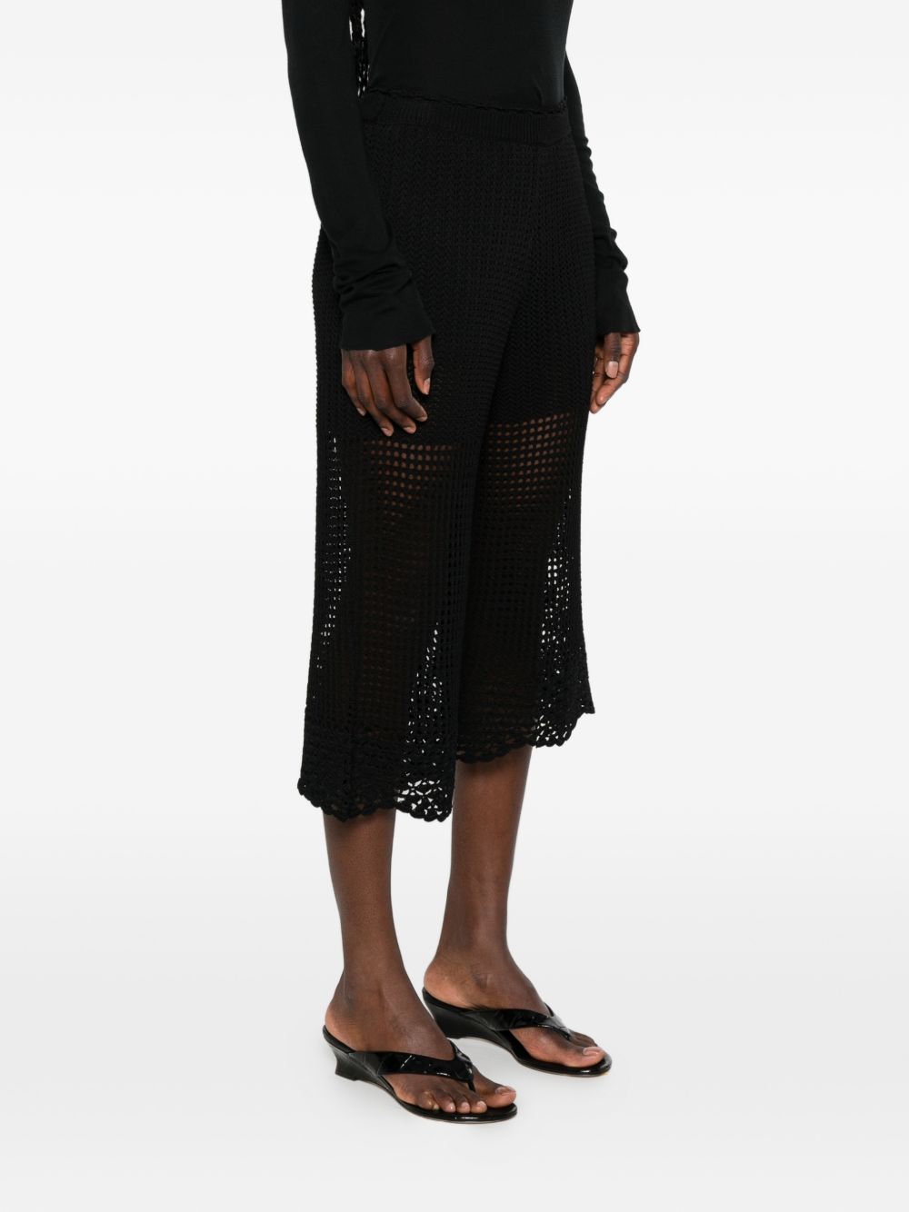 Iro Women's Crochet Knit Wide-Leg Trousers