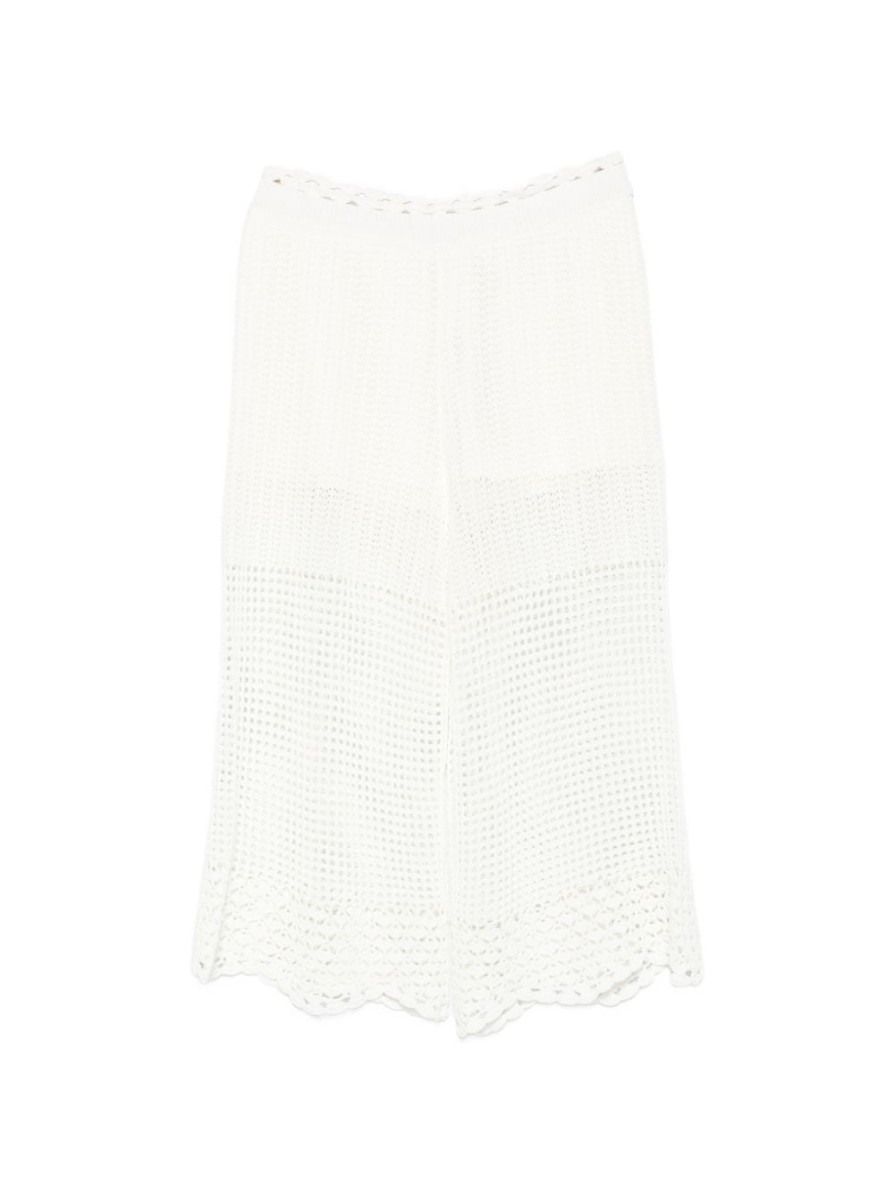 Iro Women's Crochet Knit Wide-Leg Trousers