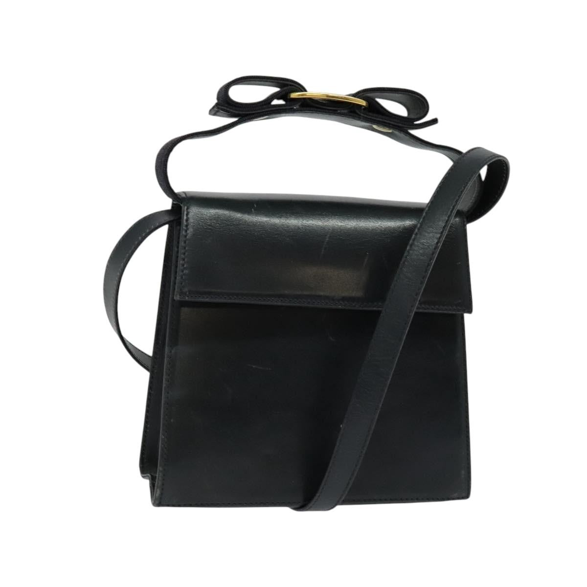 Salvatore Ferragamo Vintage Leather Navy Leather Handbag (Pre-Owned)